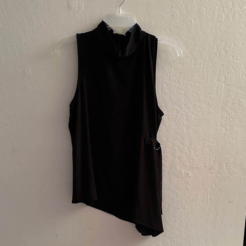 Monteau Asymmetrical Black Tank Top
